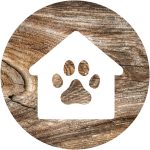 maison avec patte de chien pour parler des soins énergétiques pratiqué aux animaux